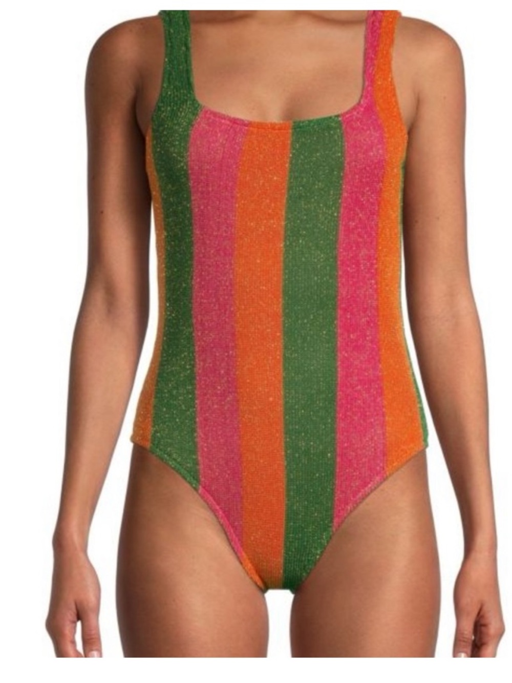 Farm Rio Shimmering Striped Bodysuit Swimsuit - Taylor Swift Anti-Hero